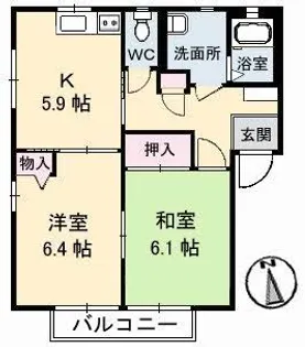 シャーメゾン侍町【1階】の間取り
