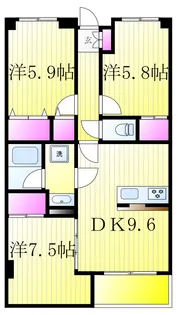 ヌーベルバーグ常盤平【5階】の間取り