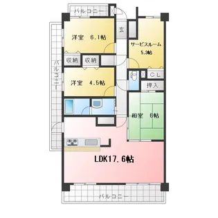 フォレスト白子【7階】の間取り