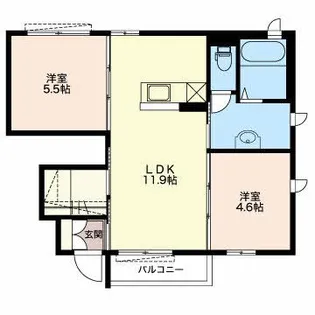 リア・フレールC【1階】の間取り