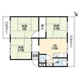 シーサイド貝掛マンションB棟【3階】の間取り