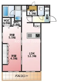 ブロッサムテラス 堀の内【2階】の間取り