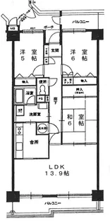 労住協永木町西ハイツ【14階】の間取り