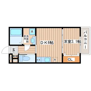 L’ejade(ル・ジェイド)【2階】の間取り