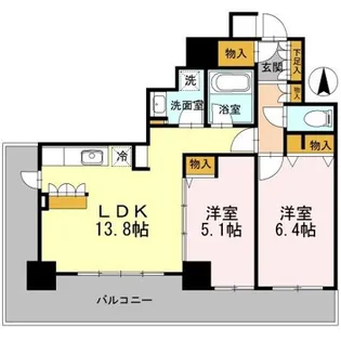 カスタリアタワー長堀橋【10階】の間取り