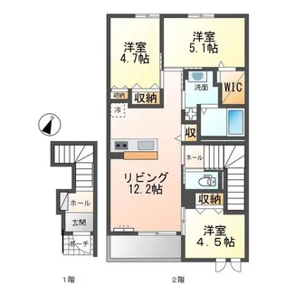 ムーンリバーB【2階】の間取り