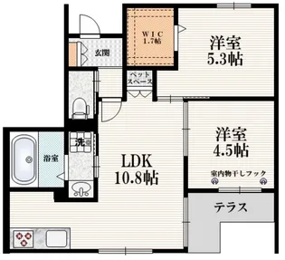 フラットRV【1階】の間取り