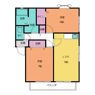 サンフローラ B棟【1階】の間取り