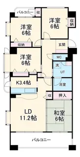 モアグレース比良【4階】の間取り