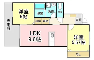 ソレイユひびきの【1階】の間取り