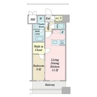 グリュック平和【3階】の間取り