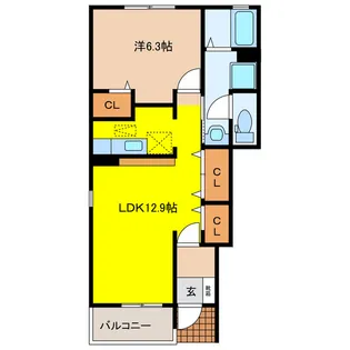 ヴィレッジ グリーンA【1階】の間取り