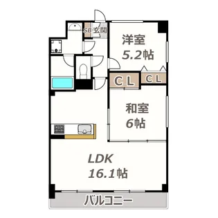 クレメント天王寺【7階】の間取り