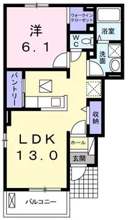 ヴィラ・ソリアードC【1階】の間取り