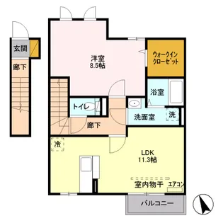 モン ビラージュ A【2階】の間取り