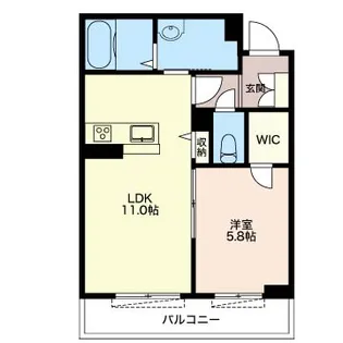 グリナージュ江北【3階】の間取り