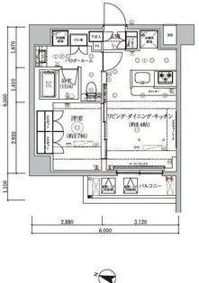 ARCOBALENO HASUNEII【6階】の間取り