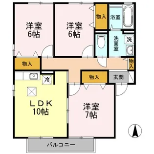 シャルムタウン開成 A棟【1階】の間取り