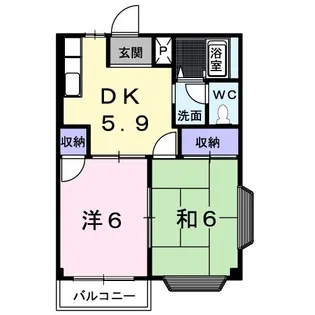 青木コーポ【1階】の間取り