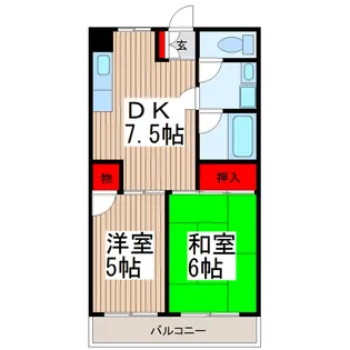 セジュール・ド・ミワ【5階】の間取り