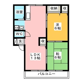 ベジェッサB【2階】の間取り