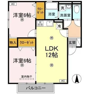 カンファタブル B【1階】の間取り
