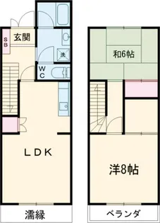 第2錦フルーツコーポ バナナ【1階】の間取り