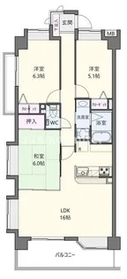 フィエルテ片倉ガーデン【2階】の間取り