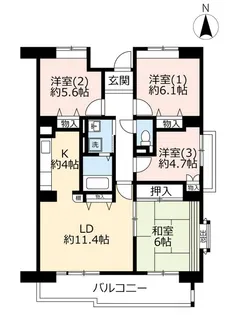 URアルビス寺本【3階】の間取り