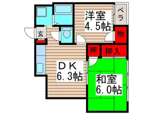 ニュー原木マンション【4階】の間取り