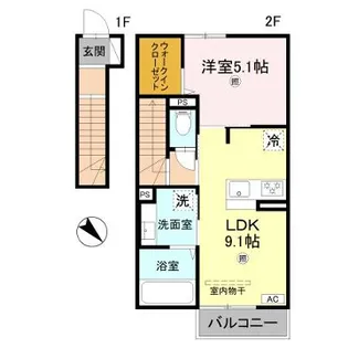 グランクレール西二見【2階】の間取り