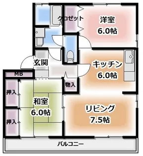 ルミウス北鳥生2【3階】の間取り