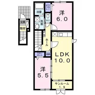 グリーン・フィールズNW【2階】の間取り