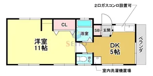 宇城コーポ【2階】の間取り