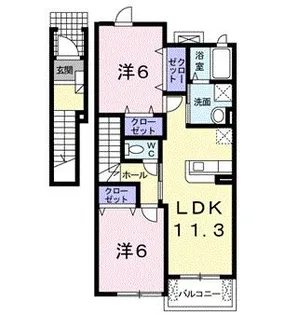 グランヴィエラB【2階】の間取り
