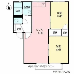 ドミール新春日【2階】の間取り