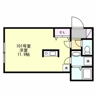 ベイルーム上町屋A棟【1階】の間取り