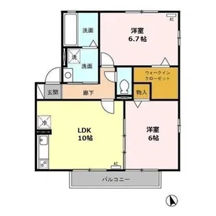 サンヴェールII【2階】の間取り