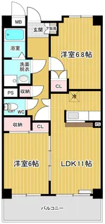 ファインステージ岡弥【4階】の間取り