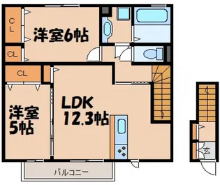 エルベ南幸【2階】の間取り