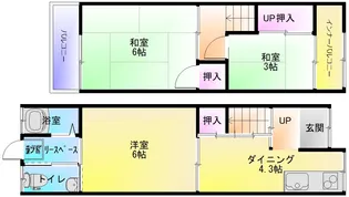 大阪府八尾市東弓削1【一戸建】の間取り