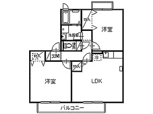 2LDKの間取り画像