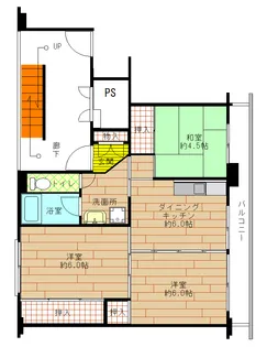 ビレッジハウス植田【4階】の間取り