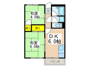 コ-ポリバ-サイド【2階】の間取り