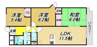 メゾンドーレ野間南【4階】の間取り