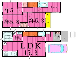 千葉県柏市弥生町【一戸建】の間取り