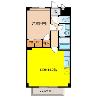 ハイツ功城【2階】の間取り