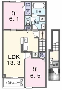 アルーン富岡 B【2階】の間取り