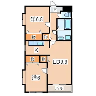 ベターアール津志田【4階】の間取り