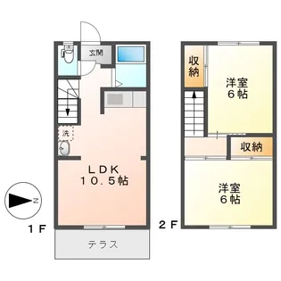 岡山県倉敷市中島【一戸建】の間取り